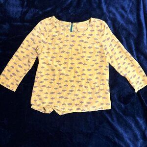 100% SILK yellow blouse from Anthropologie